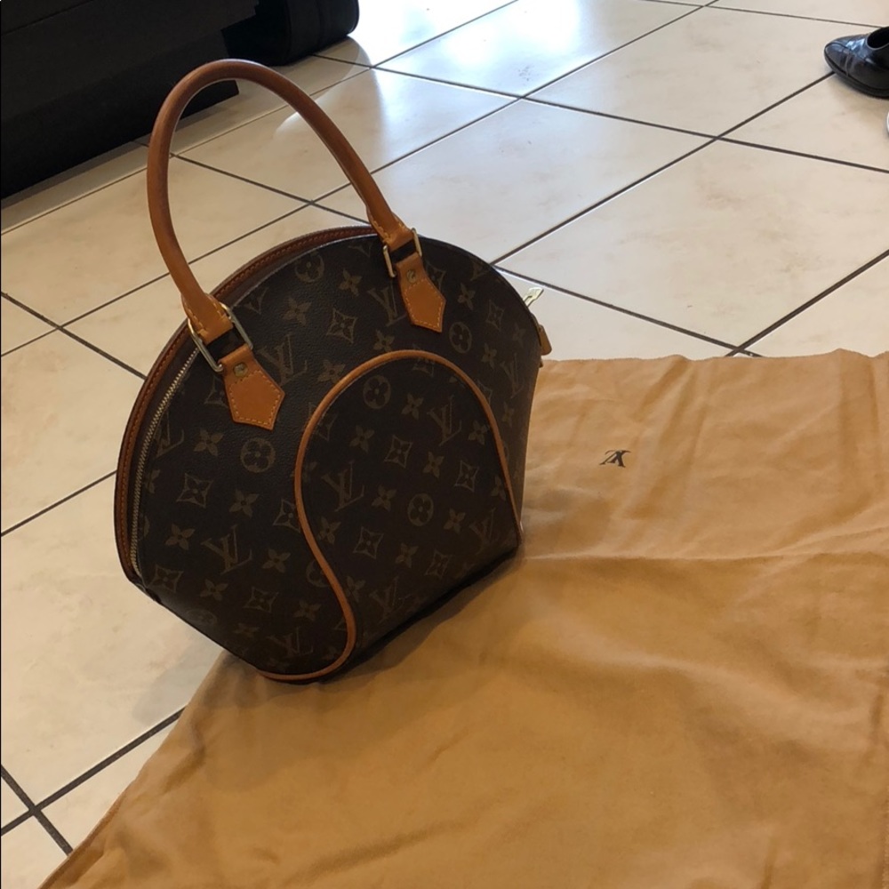 Louis Vuitton Brown Monogram Dome Satchel with Tan Trim